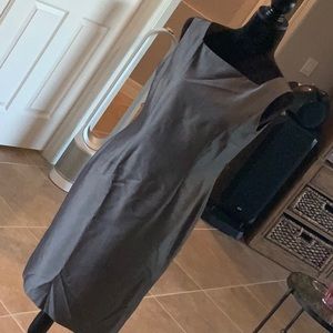 Anne Klein back zip shift dress, sleeveless, gray with a sheen, size 6